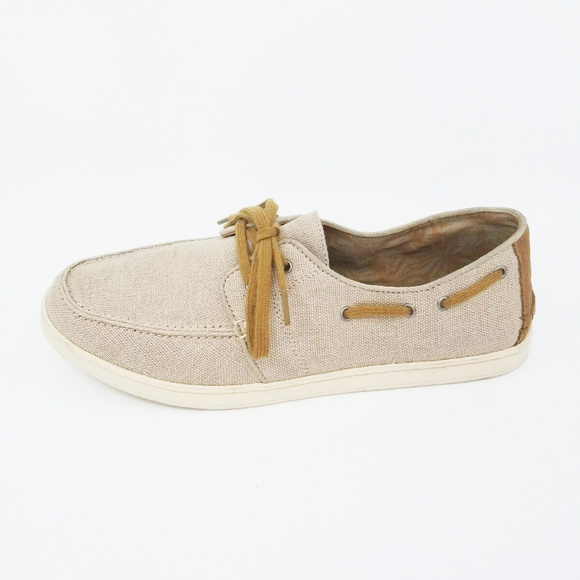 Toms Mens Culver Light Brown Burlap Lace Up Shoes - Picture 2 of 8